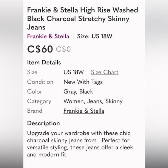 High Rise Charcoal Jeans - Picture 5 of 5